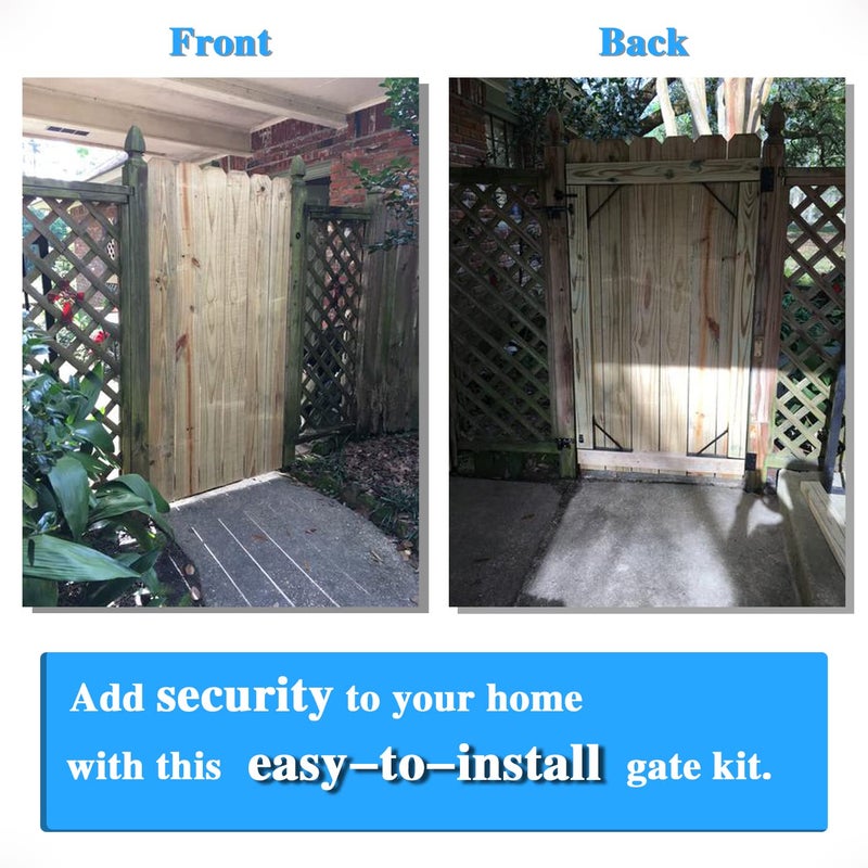 TFMUZERT Heavy Duty Fence Gate Kit Gate Hardware Iron No-Sag 2x4s Adjustable for Wooden Fence Gate Windows Shed Doors - Image 5